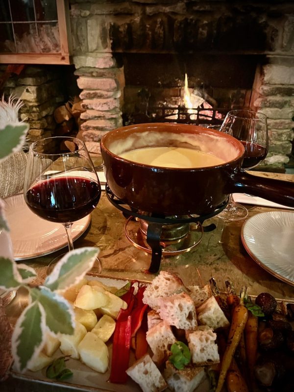 cheese fondue at burleigh court cotswolds 1