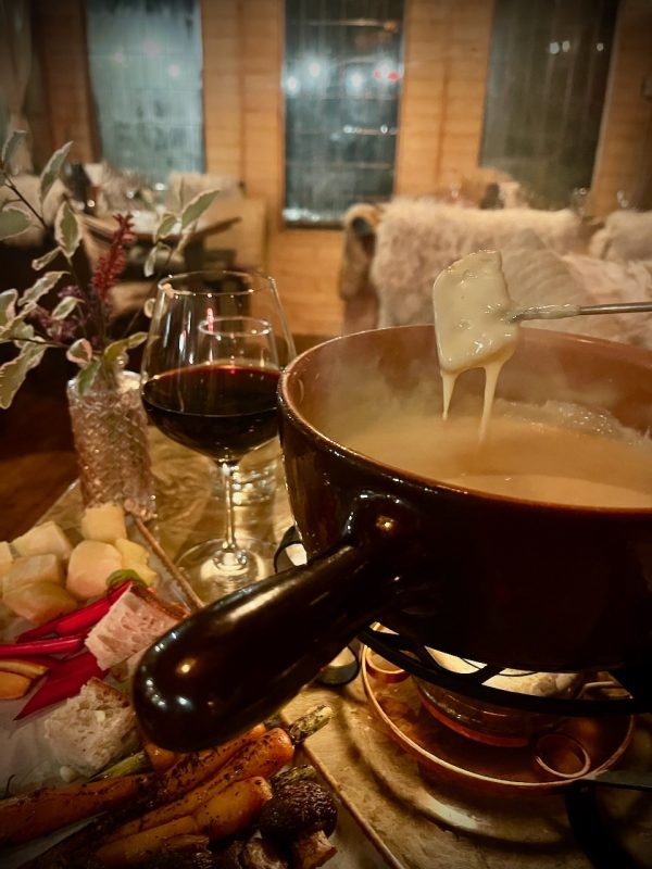 cheese fondue at burleigh court cotswolds 3